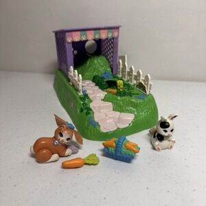 Vintage 1995 Kenner Littlest Pet Shop Hop'n Hide Bunnies Set LPS Collectible Vtg